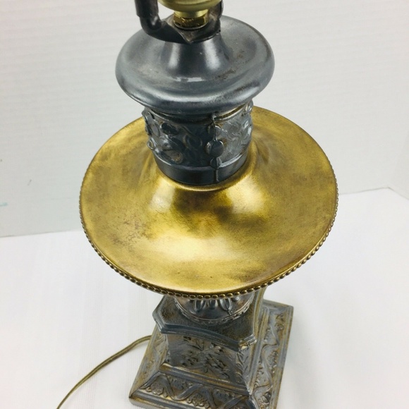 Vintage Brass Pewter 1960's Tulip Lamp Retro - Picture 6 of 8